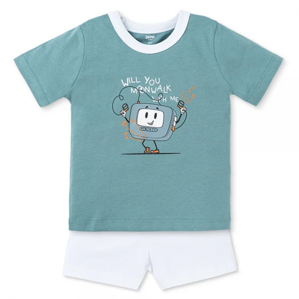 Bộ bé trai ngắn Animo Easy HN0126032 (1-4Y, Dương-trắng)