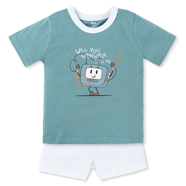 Bộ bé trai ngắn Animo Easy HN0126032 (1-4Y, Dương-trắng)