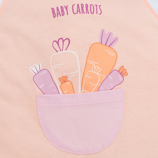 Bodysuit bé gái đùi Animo VD1025025 (0-12M, Cam - trắng, NN02)