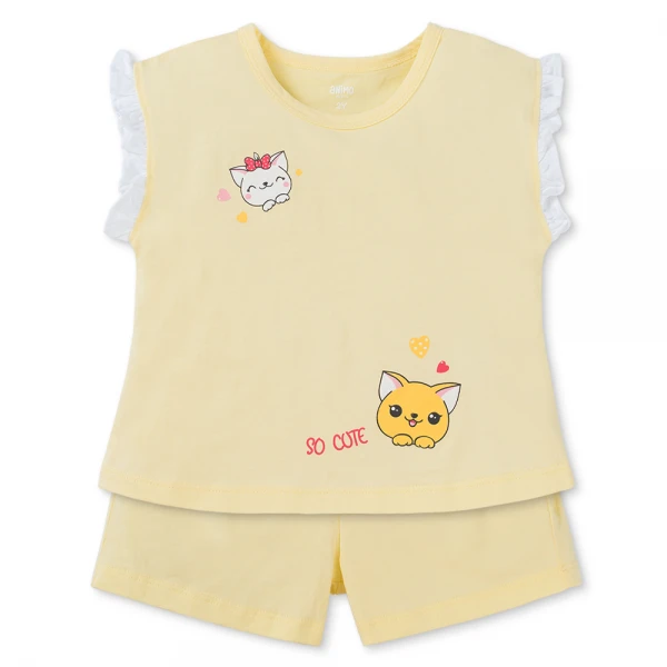 Bộ bé gái ngắn Animo Easy TX1225049 (1-4Y, Vàng, TT02)