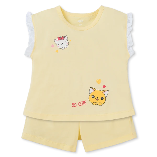 Bộ bé gái ngắn Animo Easy TX1225049 (1-4Y, Vàng, TT02)