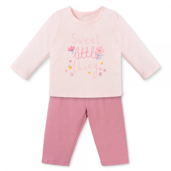 Bộ bé gái dài Animo Easy TX0126051 (1-4Y, Hồng-ruốc, TT02)