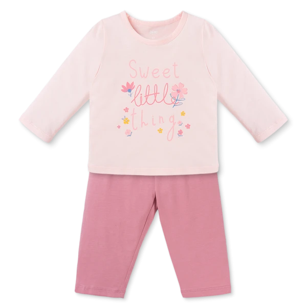 Bộ bé gái dài Animo Easy TX0126051 (1-4Y, Hồng-ruốc, TT02)