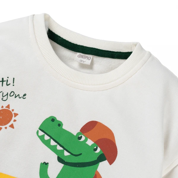 Bộ đông bé trai dài Animo ST0825010 (1-4Y, Trắng-xanh lá, TT01)