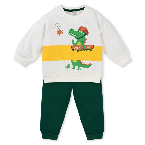 Bộ đông bé trai dài Animo ST0825010 (1-4Y, Trắng-xanh lá, TT01)