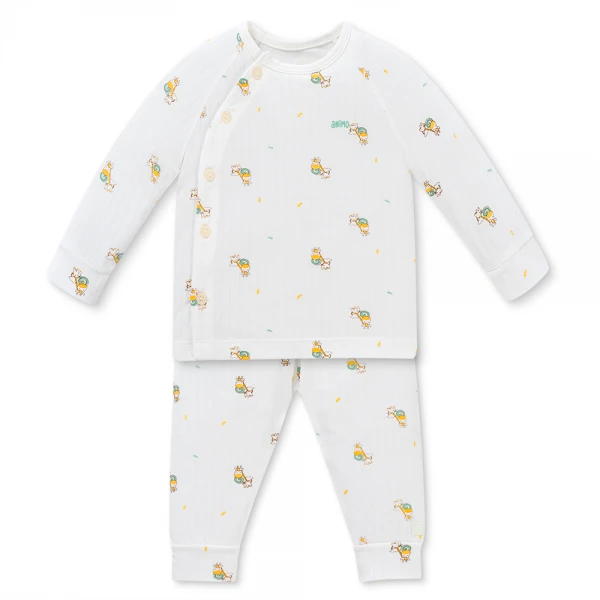 Set 2 bộ kháng khuẩn modal dài Animo BMC1125064 (0-24M, Trắng-xanh mint nhạt, NN06)