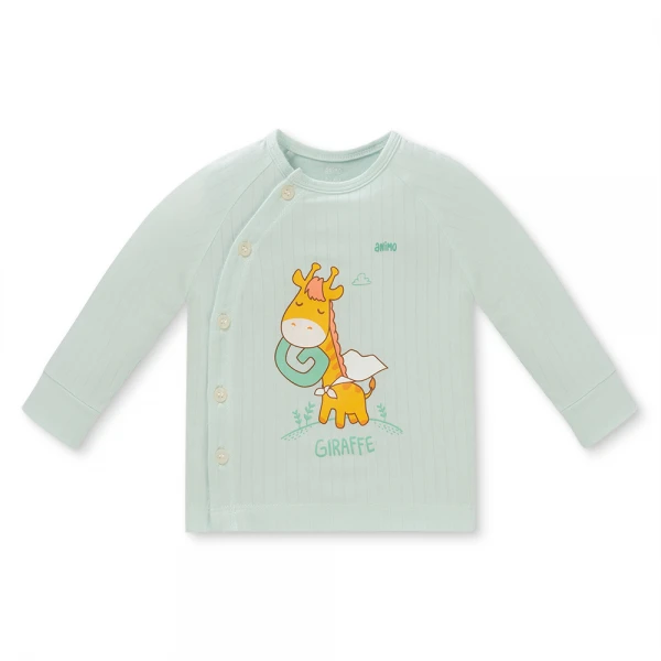 Set 2 bộ kháng khuẩn modal dài Animo BMC1125064 (0-24M, Trắng-xanh mint nhạt, NN06)