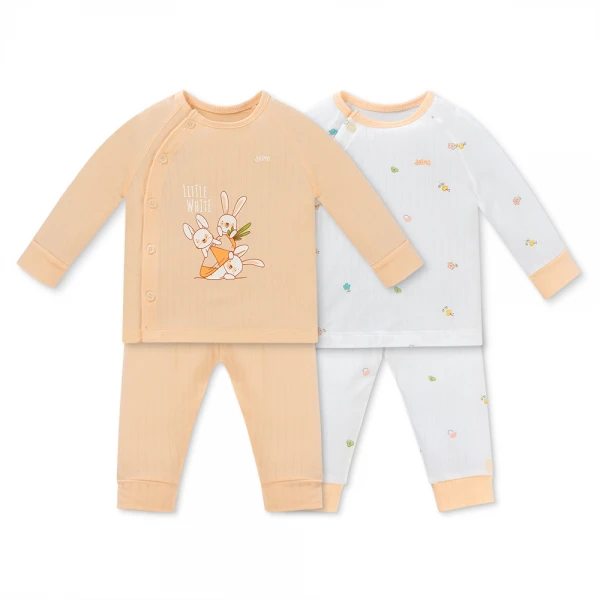 Set 2 bộ kháng khuẩn modal dài Animo BMC1125068 (0-24M, Trắng-vàng nhạt, NN06)