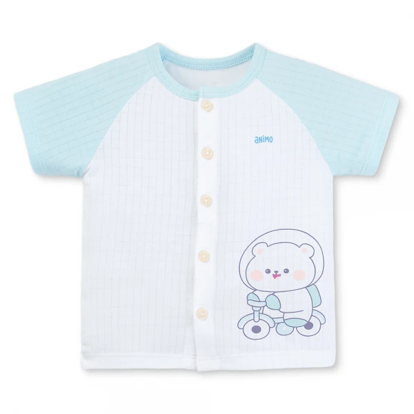 Set 2 bộ rayon chống muỗi ngắn Animo VD1025031 (0-24M, Trắng-xanh nhạt, NN06)