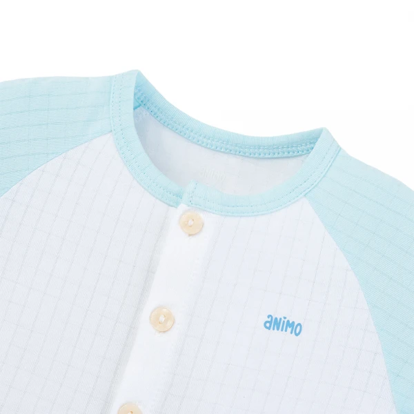 Set 2 bộ rayon chống muỗi ngắn Animo VD1025031 (0-24M, Trắng-xanh nhạt, NN06)