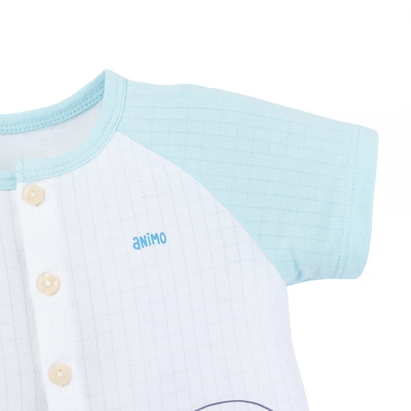 Set 2 bộ rayon chống muỗi ngắn Animo VD1025031 (0-24M, Trắng-xanh nhạt, NN06)