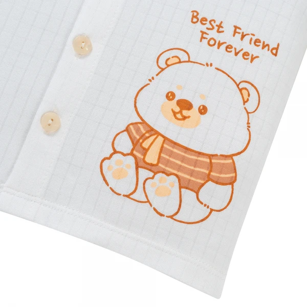 Set 2 bộ rayon chống muỗi ngắn Animo VD1125035 (0-24M, Trắng-nâu, NN06)