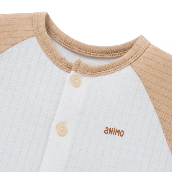 Set 2 bộ rayon chống muỗi ngắn Animo VD1125035 (0-24M, Trắng-nâu, NN06)