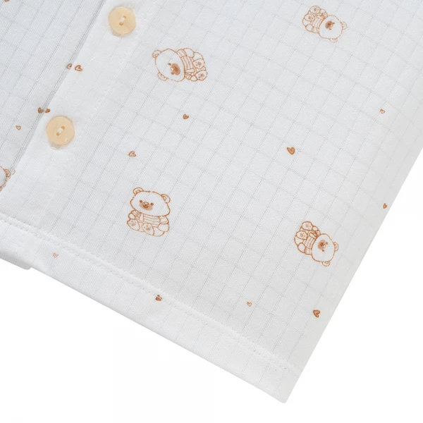 Set 2 bộ rayon chống muỗi ngắn Animo VD1125035 (0-24M, Trắng-nâu, NN06)