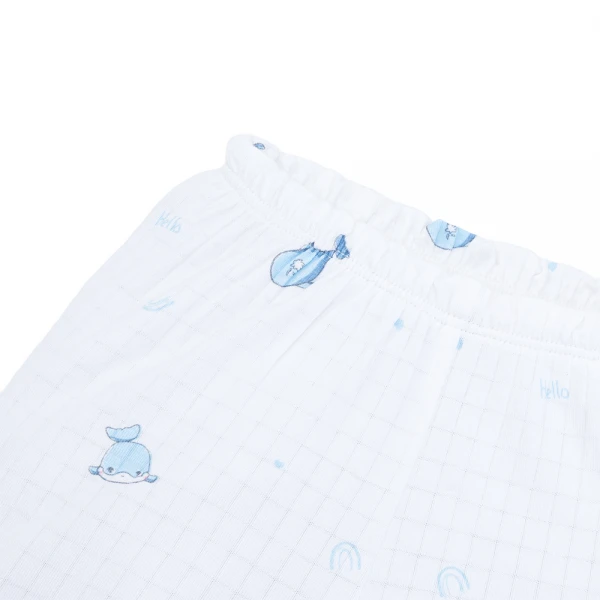 Set 2 bộ rayon chống muỗi ngắn Animo VD1225018 (0-24M, Trắng-xanh biển, NN06)