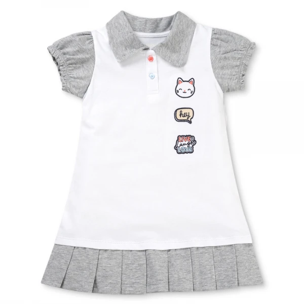 Đầm polo bé gái Animo LU1225035 (1-6Y, Trắng-xám, NN01)