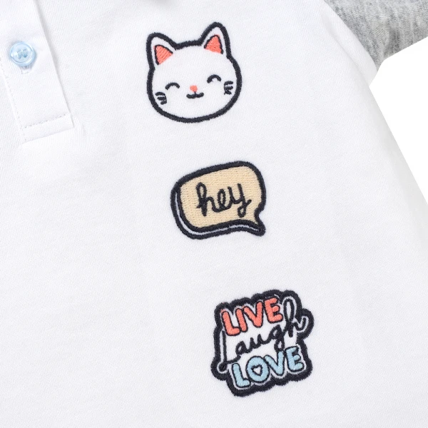 Đầm polo bé gái Animo LU1225035 (1-6Y, Trắng-xám, NN01)