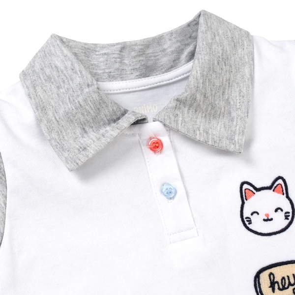 Đầm polo bé gái Animo LU1225035 (1-6Y, Trắng-xám, NN01)