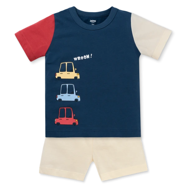 Bộ bé trai ngắn Animo Easy HN0426016 (1-4Y, Dương-kem)