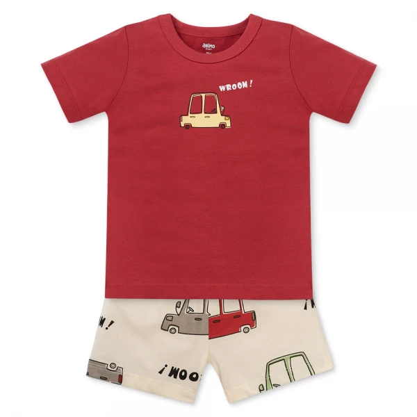 Bộ bé trai ngắn Animo Easy HN0426018 (1-4Y, Đỏ-kem)