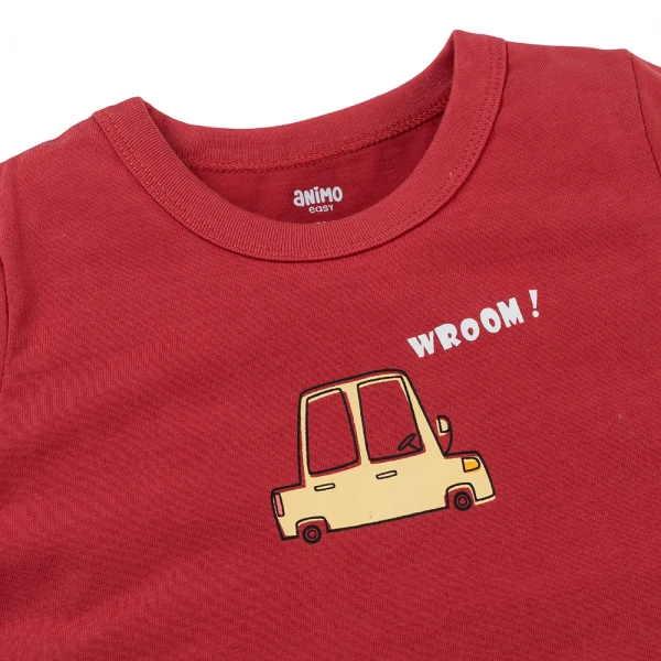 Bộ bé trai ngắn Animo Easy HN0426018 (1-4Y, Đỏ-kem)