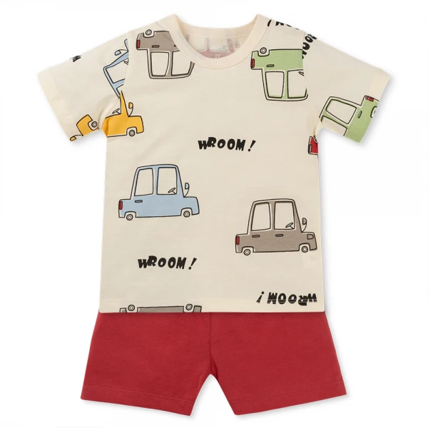 Bộ bé trai ngắn Animo Easy HN0426019 (1-4Y, Kem-đỏ)