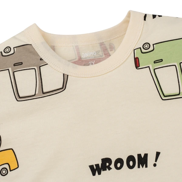 Bộ bé trai ngắn Animo Easy HN0426019 (1-4Y, Kem-đỏ)