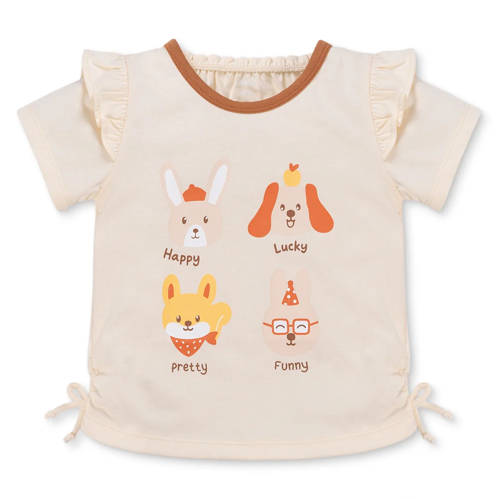 Bộ ngắn bé gái Animo LU1225037 (1-6Y, Kem-Nâu, TT02)