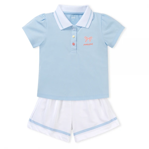 Bộ polo ngắn bé gái Animo LU1225038 (1-6Y, Dương-trắng, TT01)