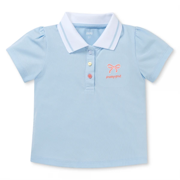 Bộ polo ngắn bé gái Animo LU1225038 (1-6Y, Dương-trắng, TT01)