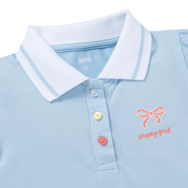 Bộ polo ngắn bé gái Animo LU1225038 (1-6Y, Dương-trắng, TT01)