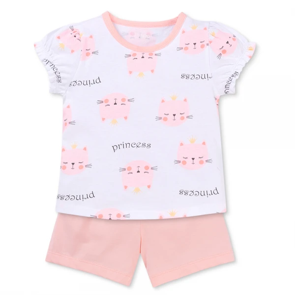 Bộ bé gái ngắn Animo Easy LU1125019 (1-4Y, Trắng-hồng, TT04)