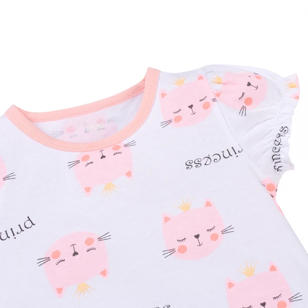 Bộ bé gái ngắn Animo Easy LU1125019 (1-4Y, Trắng-hồng, TT04)