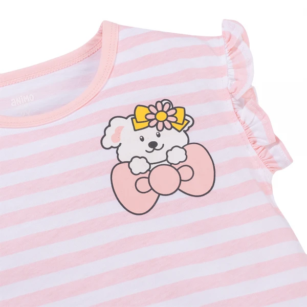 Bộ bé gái ngắn Animo Easy TX0226013 (1-4Y, Trắng-hồng, TT16)