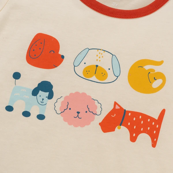 Bộ bé gái ngắn Animo Easy TX0226014 (1-4Y, Kem-đỏ, TT02)