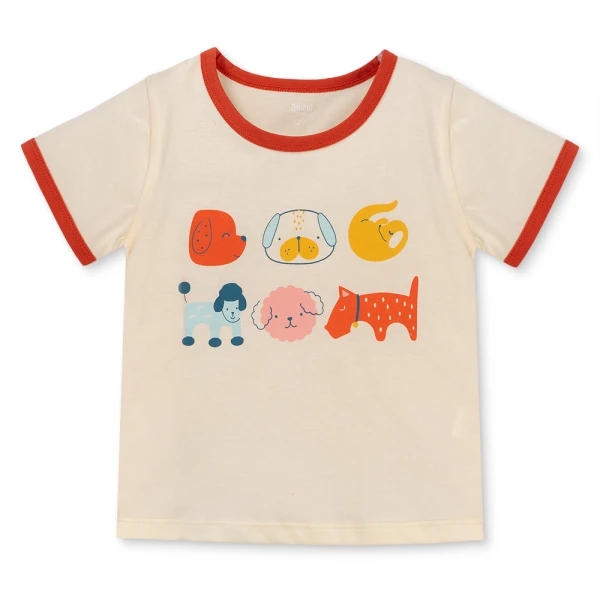 Bộ bé gái ngắn Animo Easy TX0226014 (1-4Y, Kem-đỏ, TT02)