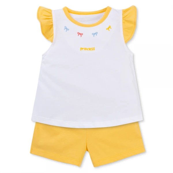Bộ bé gái ngắn Animo Easy TX0226018 (1-4Y, Trắng-vàng, TT01)