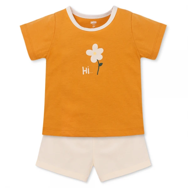 Bộ bé gái ngắn Animo Easy TX0226019 (1-4Y, Vàng-trắng, TT01)