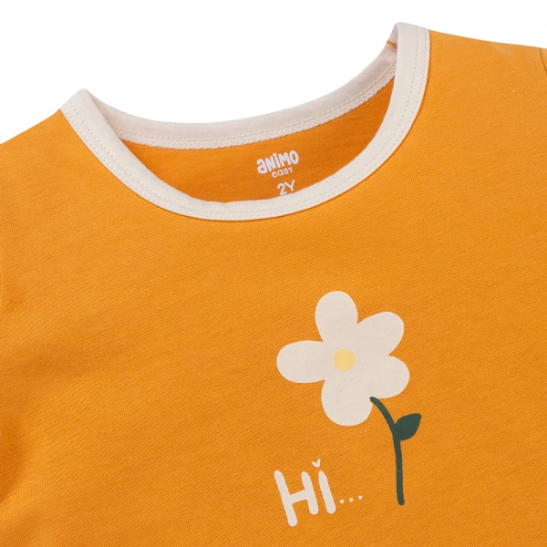 Bộ bé gái ngắn Animo Easy TX0226019 (1-4Y, Vàng-trắng, TT01)