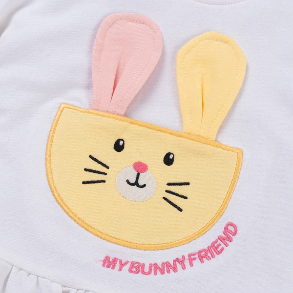 Bộ đông bé gái dài Animo ST1225068 (1-4Y, Trắng-vàng-hồng, TT02)