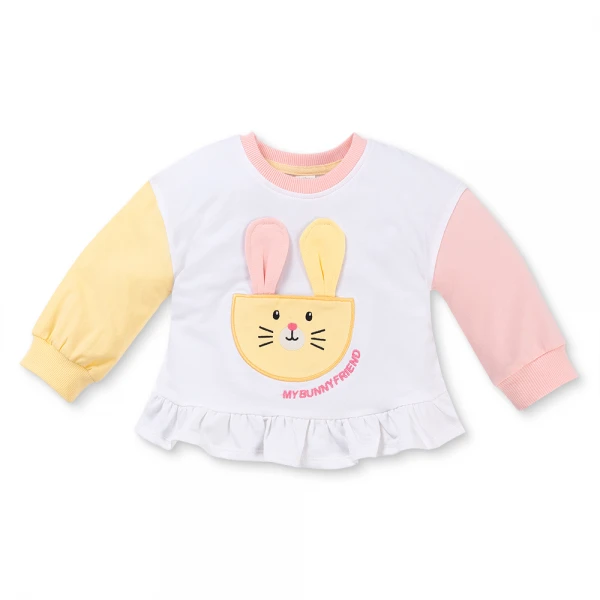 Bộ đông bé gái dài Animo ST1225068 (1-4Y, Trắng-vàng-hồng, TT02)