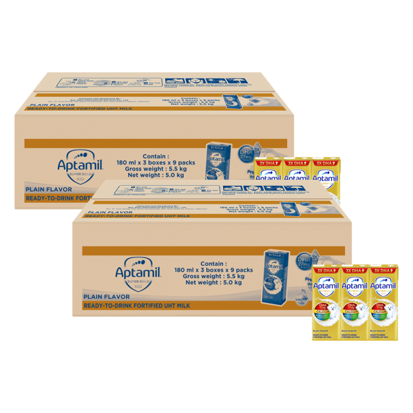 Combo 2 thùng Sữa pha sẵn Aptamil Super Gold Kid 180ml (lốc 3 hộp)