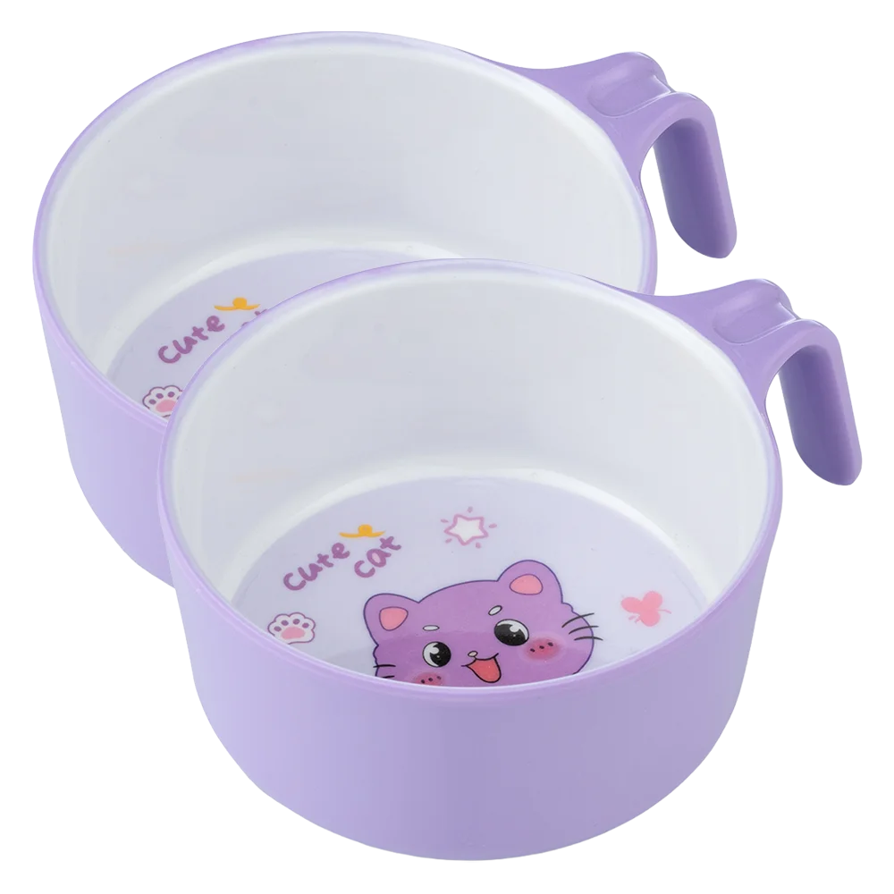 Combo 2 Bát ăn dặm melamine cao cấp Moreware (S1302, 1 tay cầm, mèo con)