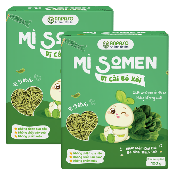 Combo 2 Mì Somen ăn dặm vị cải bó xôi Anpaso 100g