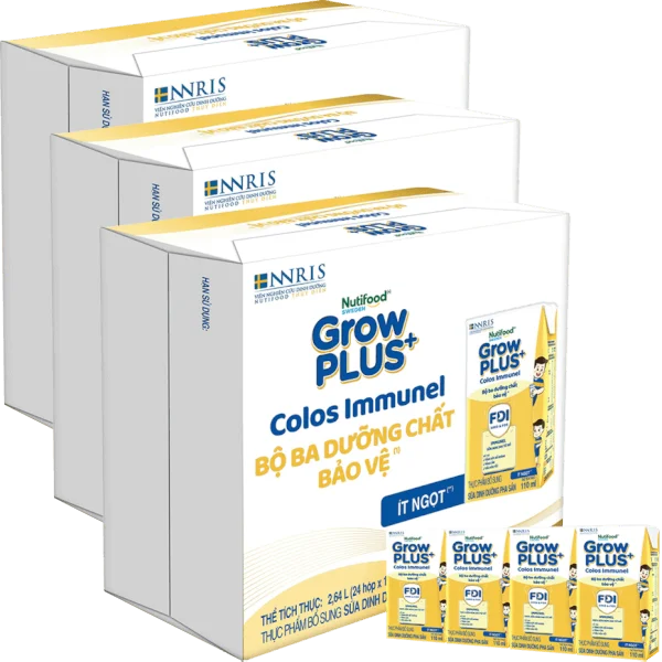 Combo 3 thùng Thực phẩm bổ sung sữa dinh dưỡng pha sẵn GrowPLUS+ Colos Immunel, 4x110ml (trên 1 tuổi)