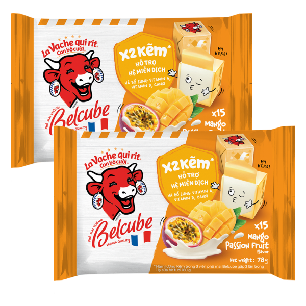 Combo 2 Phô mai BelCube hương xoài chanh dây 78g
