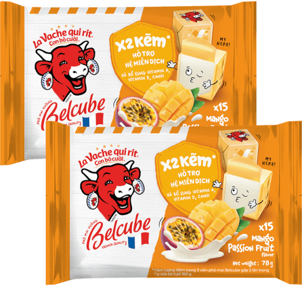Combo 2 Phô mai BelCube hương xoài chanh dây 78g