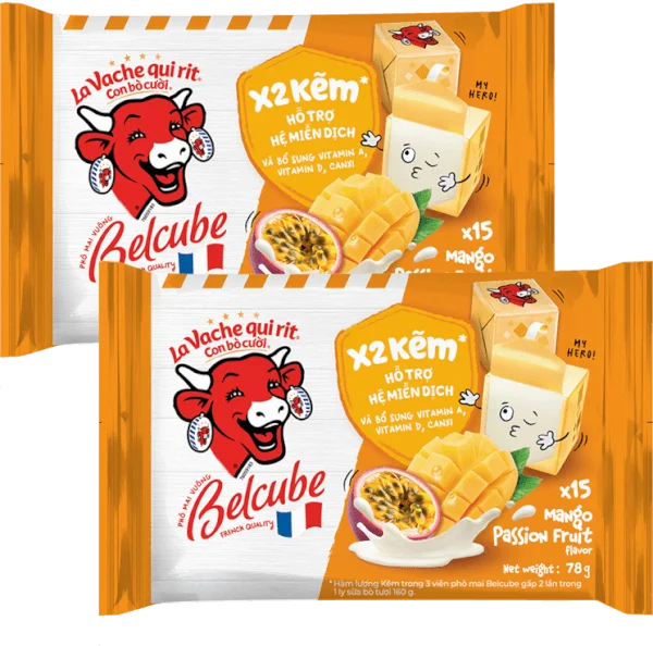 Combo 2 Phô mai BelCube hương xoài chanh dây 78g