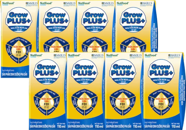 Combo 2 Sữa GrowPLUS+ Sữa non Vàng 2+ 110ml (lốc 4 hộp)