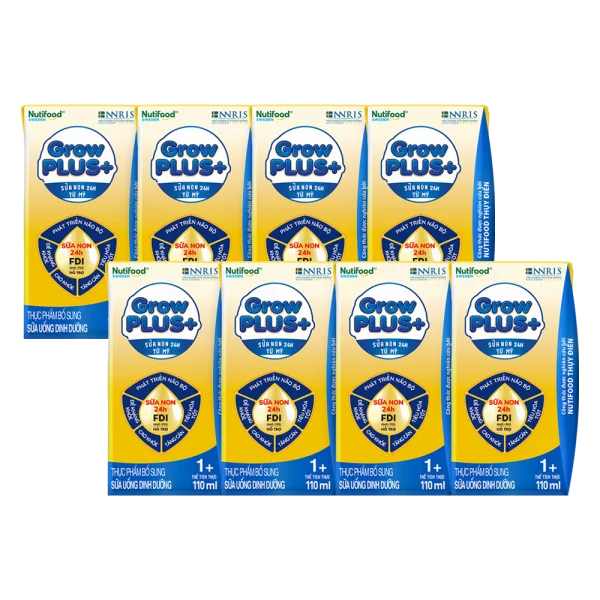 Combo 2 Sữa GrowPLUS+ Sữa non Vàng 1+ 110ml (lốc 4 hộp)
